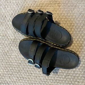 Dr. Martens Black Buckle Strap Sandals